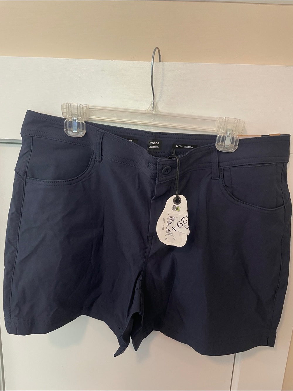 Prana Navy Women's Stretch Shorts size 14 inseam 5” NEW with tags